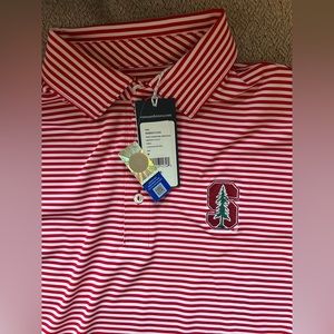 Vineyard Vines Stanford Golf Polo. Men’s M. Red and white striped. Never worn.